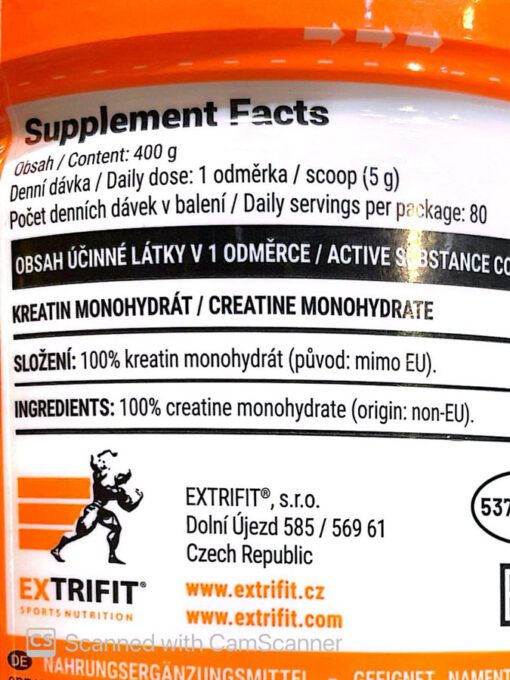 کراتین مونوهیدرات اکستریفیت (400g) | Extrifit Creatine Monohydrate - Image 7