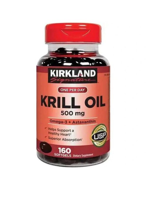 سافت ژل روغن کریل کرکلند سیگنچر ۵۰۰ میلی‌گرم (۱۶۰ عدد) | Kirkland Signature Krill Oil 500 Mg