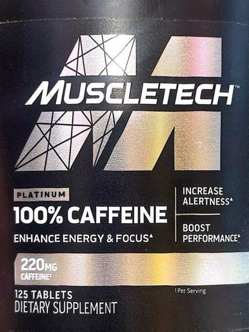 قرص‌ کافئین 100% پلاتینیوم 220 میلی گرم ماسل تک (125 عددی) | MuscleTech 100% Platinum Caffeine Pill - Image 3